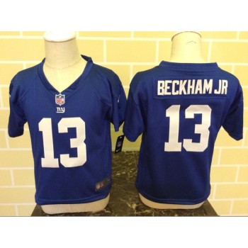 Toddler New York Giants #13 Odell Beckham Jr Blue Stitched NFL Jersey