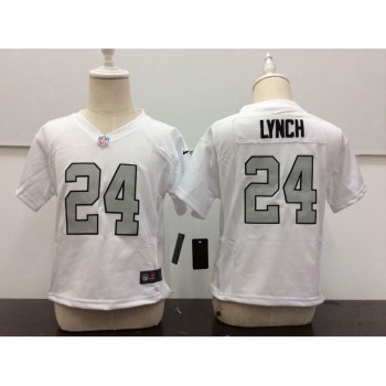 Toddler Oakland Raiders #24 Marshawn Lynch White Stitched NFL Jersey Toddler Oakland Raiders #24 Marshawn Lynch White Stitched NFL Jersey