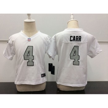Toddler Oakland Raiders #4 Derek Carr White Stitched NFL Jersey Toddler Oakland Raiders #4 Derek Carr White Stitched NFL Jersey