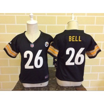 Toddler Pittsburgh Steelers #26 Le'Veon Bell Black Stitched NFL Jersey Toddler Pittsburgh Steelers #26 Le'Veon Bell Black Stitched NFL Jersey