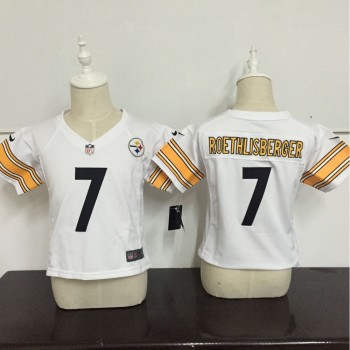 Toddler Pittsburgh Steelers #7 Ben Roethlisberger White Stitched NFL Jersey Toddler Pittsburgh Steelers #7 Ben Roethlisberger White Stitched NFL Jersey