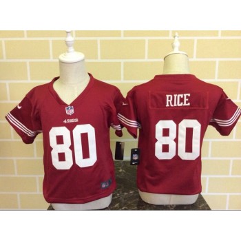 Toddler San Francisco 49ers #80 Jerry Rice Red Stitched NFL Jersey Toddler San Francisco 49ers #80 Jerry Rice Red Stitched NFL Jersey