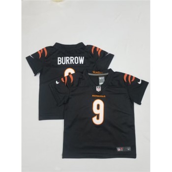 Toddlers Cincinnati Bengals #9 Joe Burrow Black Vapor Untouchable Limited Stitched Jersey Toddlers Cincinnati Bengals #9 Joe Burrow Black Vapor Untouchable Limited Stitched Jersey
