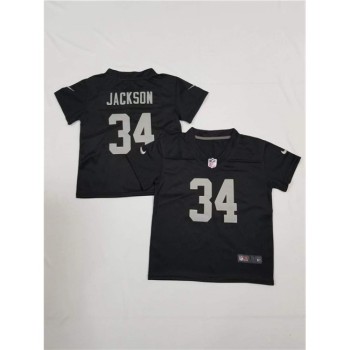 Toddlers Las Vegas Raiders #34 Bo Jackson Black Vapor Limited Stitched Jersey Toddlers Las Vegas Raiders #34 Bo Jackson Black Vapor Limited Stitched Jersey