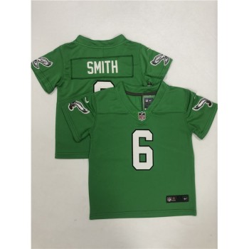 Toddlers Philadelphia Eagles #6 DeVonta Smith Green Vapor Throwback Stitched Football Jersey Toddlers Philadelphia Eagles #6 DeVonta Smith Green Vapor Throwback Stitched Football Jersey