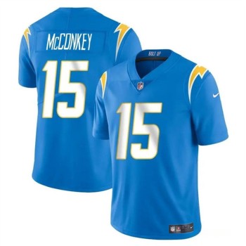 Men's Los Angeles Chargers #15 Ladd McConkey Light Blue 2024 Draft Vapor Limited Stitched Football Jersey Men's Los Angeles Chargers #15 Ladd McConkey Light Blue 2024 Draft Vapor Limited Stitched Football Jersey