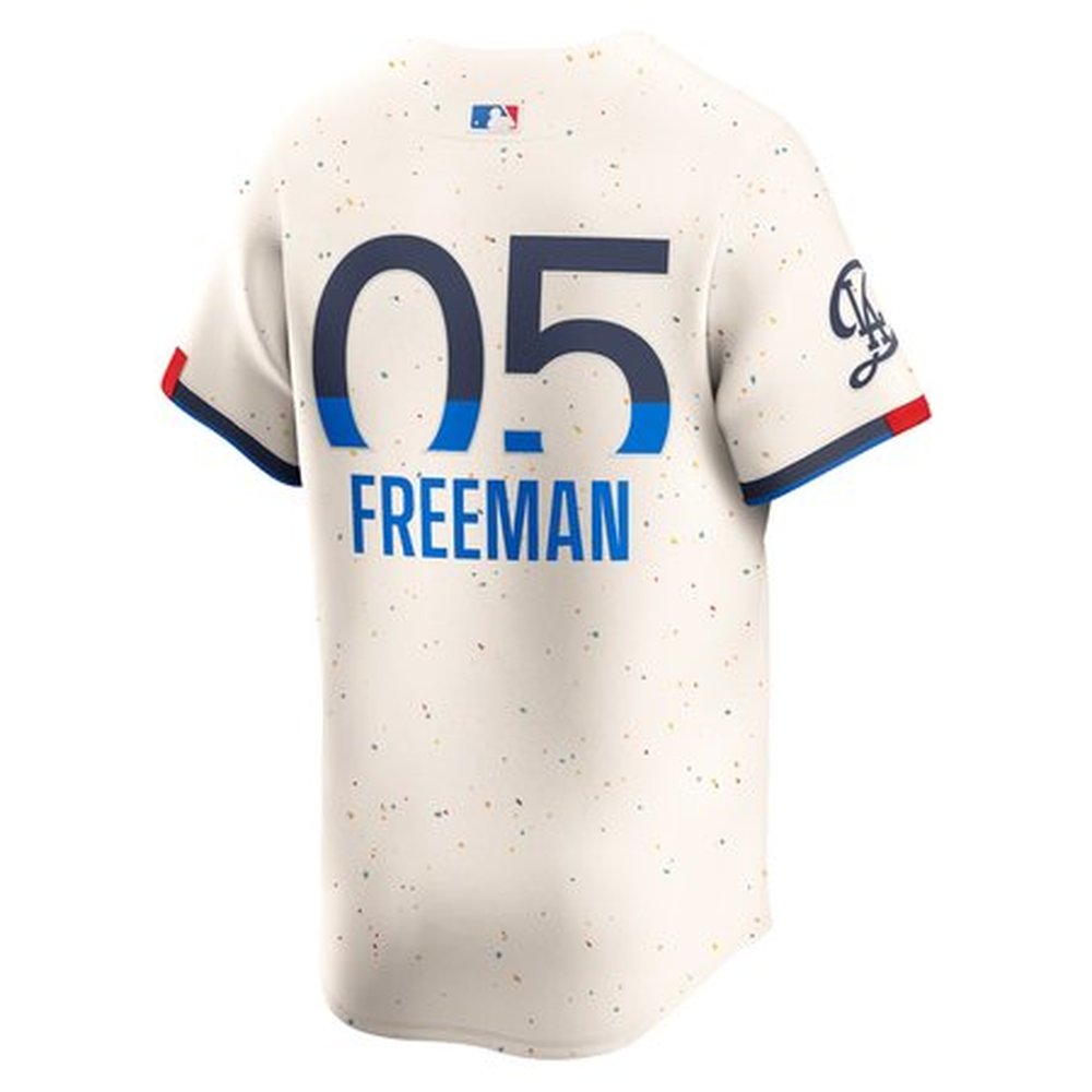 Men's Los Angeles Dodgers #05 Freddie Freeman Cream 2024 City Connect Limited Player Jersey