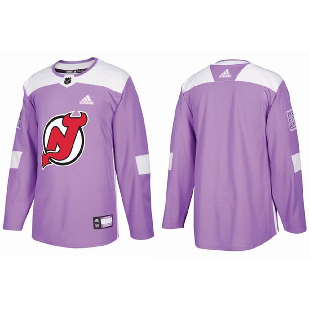 Men's New Jersey Devils Blank Purple Fights Cancer Practice Stitched Hockey Premium Jersey Men's New Jersey Devils Blank Purple Fights Cancer Practice Stitched Hockey Premium Jersey