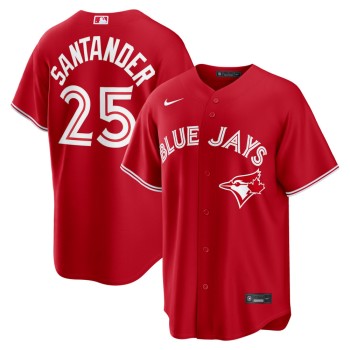Men's Toronto Blue Jays #25 Anthony Santander Nike Red Canada Day Replica Jersey Men's Toronto Blue Jays #25 Anthony Santander Nike Red Canada Day Replica Jersey