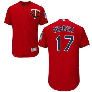 Twins #17 Jose Berrios Red Flexbase Authentic Collection Stitched MLB Jersey Twins #17 Jose Berrios Red Flexbase Authentic Collection Stitched MLB Jersey