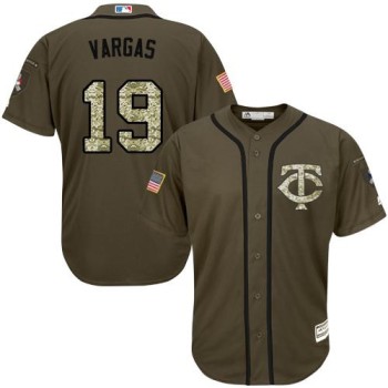 Twins #19 Kennys Vargas Green Salute to Service Stitched MLB Jersey Twins #19 Kennys Vargas Green Salute to Service Stitched MLB Jersey