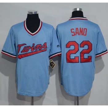 Twins #22 Miguel Sano Light Blue Cooperstown Throwback Stitched MLB Jersey Twins #22 Miguel Sano Light Blue Cooperstown Throwback Stitched MLB Jersey