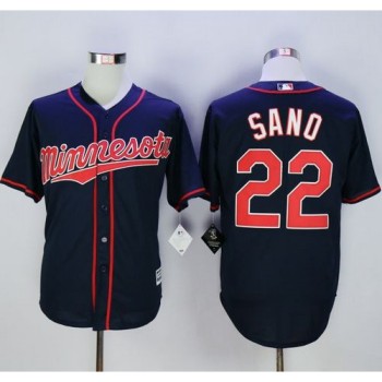 Twins #22 Miguel Sano Navy Blue Alternate Road New Cool Base Stitched MLB Jersey Twins #22 Miguel Sano Navy Blue Alternate Road New Cool Base Stitched MLB Jersey