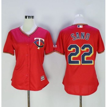 Twins #22 Miguel Sano Red Women's Alternate Stitched MLB Jersey Twins #22 Miguel Sano Red Women's Alternate Stitched MLB Jersey