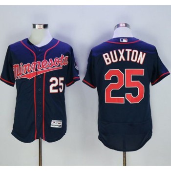 Twins #25 Byron Buxton Navy Blue Flexbase Authentic Collection Stitched MLB Jersey Twins #25 Byron Buxton Navy Blue Flexbase Authentic Collection Stitched MLB Jersey
