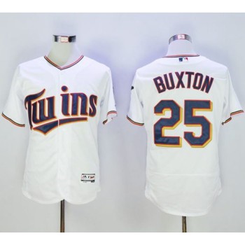 Twins #25 Byron Buxton White Flexbase Authentic Collection Stitched MLB Jersey Twins #25 Byron Buxton White Flexbase Authentic Collection Stitched MLB Jersey