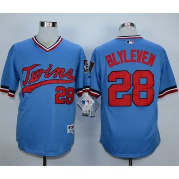 Twins #28 Bert Blyleven Light Blue 1984 Turn Back The Clock Stitched MLB Jersey Twins #28 Bert Blyleven Light Blue 1984 Turn Back The Clock Stitched MLB Jersey