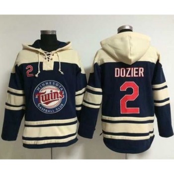 Twins #2 Brian Dozier Navy Blue Sawyer Hooded Sweatshirt MLB Hoodie Twins #2 Brian Dozier Navy Blue Sawyer Hooded Sweatshirt MLB Hoodie
