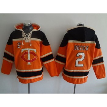 Twins #2 Brian Dozier Orange Sawyer Hooded Sweatshirt MLB Hoodie Twins #2 Brian Dozier Orange Sawyer Hooded Sweatshirt MLB Hoodie