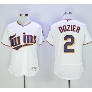 Twins #2 Brian Dozier White Flexbase Authentic Collection Stitched MLB Jersey Twins #2 Brian Dozier White Flexbase Authentic Collection Stitched MLB Jersey