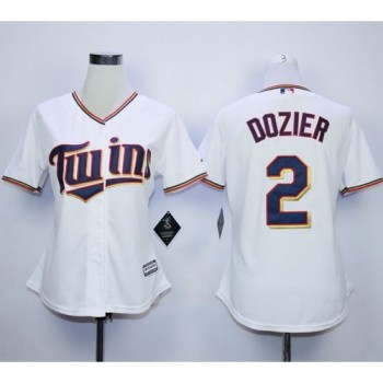 Twins #2 Brian Dozier White Home Women's Stitched MLB Jersey Twins #2 Brian Dozier White Home Women's Stitched MLB Jersey