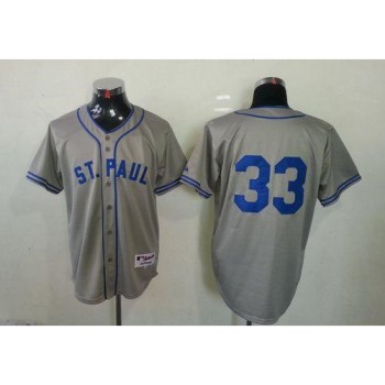 Twins #33 Justin Morneau Grey 1948 St. Paul Saints Turn Back The Clock Stitched MLB Jersey Twins #33 Justin Morneau Grey 1948 St. Paul Saints Turn Back The Clock Stitched MLB Jersey