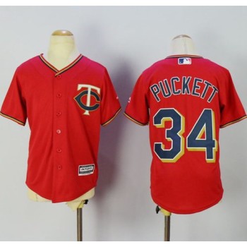 Twins #34 Kirby Puckett Red Alternate Cool Base Stitched Youth MLB Jersey Twins #34 Kirby Puckett Red Alternate Cool Base Stitched Youth MLB Jersey