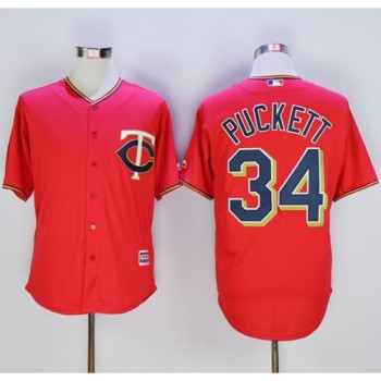 Twins #34 Kirby Puckett Red New Cool Base Stitched MLB Jersey Twins #34 Kirby Puckett Red New Cool Base Stitched MLB Jersey