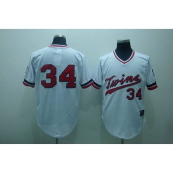 Twins #34 Kirby Puckett Stitched White Cooperstown Throwback MLB Jersey Twins #34 Kirby Puckett Stitched White Cooperstown Throwback MLB Jersey