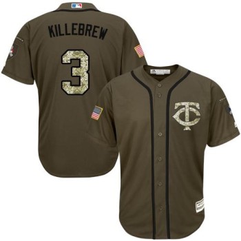 Twins #3 Harmon Killebrew Green Salute to Service Stitched MLB Jersey Twins #3 Harmon Killebrew Green Salute to Service Stitched MLB Jersey