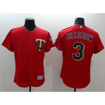 Twins #3 Harmon Killebrew Red Flexbase Authentic Collection Stitched MLB Jersey Twins #3 Harmon Killebrew Red Flexbase Authentic Collection Stitched MLB Jersey
