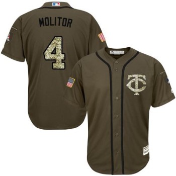 Twins #4 Paul Molitor Green Salute to Service Stitched MLB Jersey Twins #4 Paul Molitor Green Salute to Service Stitched MLB Jersey
