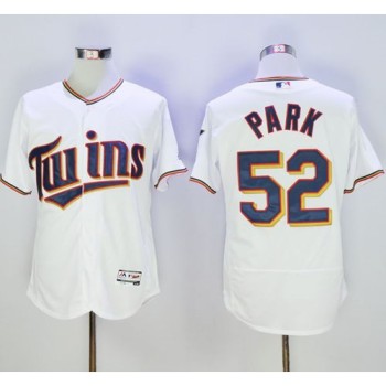 Twins #52 Byung-Ho Park White Flexbase Authentic Collection Stitched MLB Jersey Twins #52 Byung-Ho Park White Flexbase Authentic Collection Stitched MLB Jersey