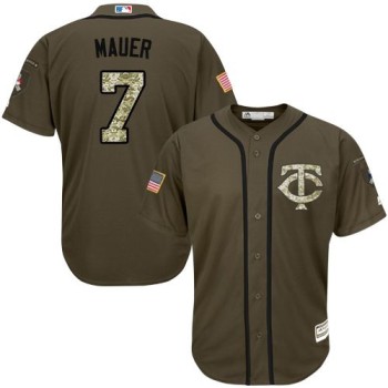 Twins #7 Joe Mauer Green Salute to Service Stitched MLB Jersey Twins #7 Joe Mauer Green Salute to Service Stitched MLB Jersey