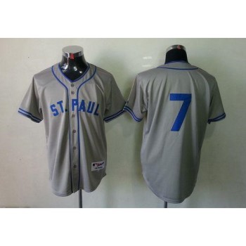 Twins #7 Joe Mauer Grey 1948 St. Paul Saints Turn Back The Clock Stitched MLB Jersey Twins #7 Joe Mauer Grey 1948 St. Paul Saints Turn Back The Clock Stitched MLB Jersey