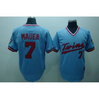 Twins #7 Joe Mauer Light Blue Cooperstown Throwback Stitched MLB Jersey Twins #7 Joe Mauer Light Blue Cooperstown Throwback Stitched MLB Jersey