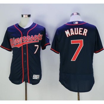 Twins #7 Joe Mauer Navy Blue Flexbase Authentic Collection Stitched MLB Jersey Twins #7 Joe Mauer Navy Blue Flexbase Authentic Collection Stitched MLB Jersey