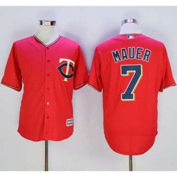 Twins #7 Joe Mauer Red New Cool Base Stitched MLB Jersey Twins #7 Joe Mauer Red New Cool Base Stitched MLB Jersey