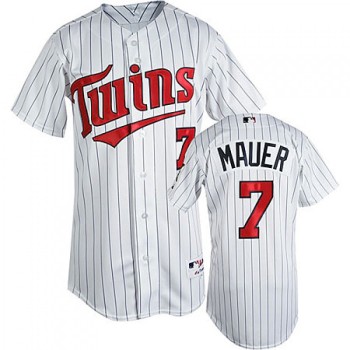 Twins #7 Joe Mauer Stitched White(Blue Strip) Cool Base Youth MLB Jersey Twins #7 Joe Mauer Stitched White(Blue Strip) Cool Base Youth MLB Jersey