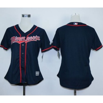 Twins Blank Navy Blue Alternate Road Women's Stitched MLB Jersey Twins Blank Navy Blue Alternate Road Women's Stitched MLB Jersey