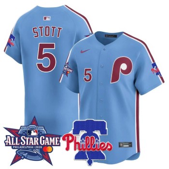 Men's Philadelphia Phillies #5 Bryson Stott Light Blue 2026 MLB All-Star Jersey Men's Philadelphia Phillies #5 Bryson Stott Light Blue 2026 MLB All-Star Jersey