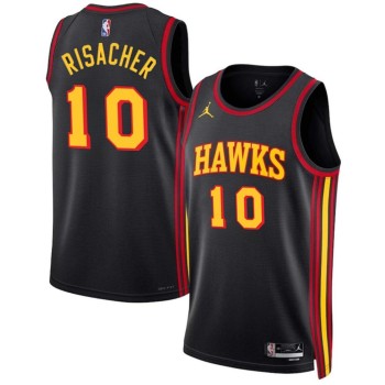 Men's Atlanta Hawks #10 Zaccharie Risacher Black 2024 Draft Statement Edition Stitched Jersey Men's Atlanta Hawks #10 Zaccharie Risacher Black 2024 Draft Statement Edition Stitched Jersey