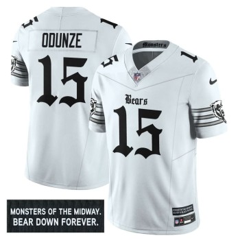 Men's Chicago Bears #15 Rome Odunze White 'Gothic Monsters Edition' Vapor F.U.S.E. Limited Jersey Men's Chicago Bears #15 Rome Odunze White 'Gothic Monsters Edition' Vapor F.U.S.E. Limited Jersey