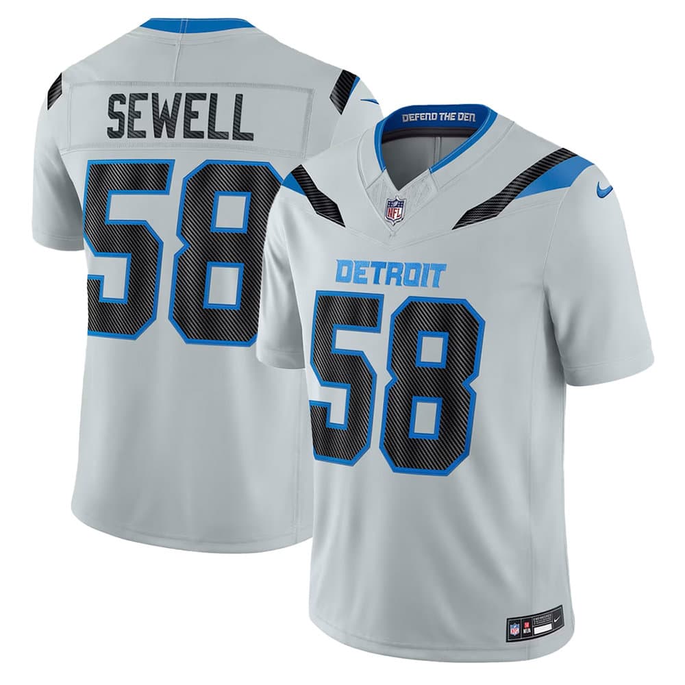 Men's Detroit Lions #58 Penei Sewell Grey 2026 Rivalries Collection Vapor F.U.S.E. Limited Jersey
