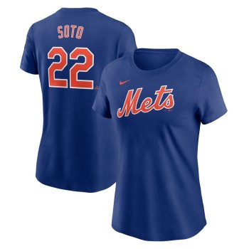 Women's New York Mets #22 Juan Soto Royal Fuse Name & Number T-Shirt Women's New York Mets #22 Juan Soto Royal Fuse Name & Number T-Shirt