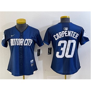Women's Detroit Tigers #30 Kerry Carpenter 2024 Navy City Connect Cool Base Limited Stitched Baseball Jersey(Run Small) Women's Detroit Tigers #30 Kerry Carpenter 2024 Navy City Connect Cool Base Limited Stitched Baseball Jersey(Run Small)