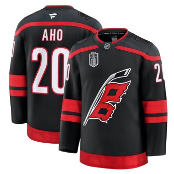 Men's Carolina Hurricanes #20 Sebastian Aho Black 2026 Stanley Cup Final Home Premium Jersey