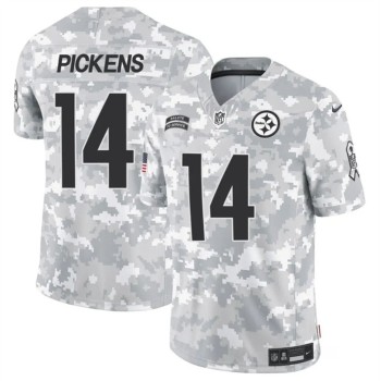 Men's Pittsburgh Steelers #14 George Pickens 2024 F.U.S.E Arctic Camo Salute to Service Limited Stitched Football Jersey Men's Pittsburgh Steelers #14 George Pickens 2024 F.U.S.E Arctic Camo Salute to Service Limited Stitched Football Jersey