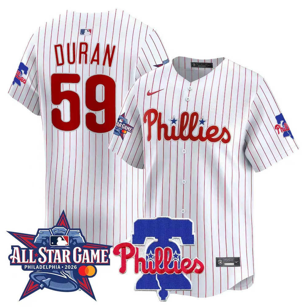 Men's Philadelphia Phillies #59 Jhoan Duran White 2026 MLB All-Star Jersey Men's Philadelphia Phillies #59 Jhoan Duran White 2026 MLB All-Star Jersey
