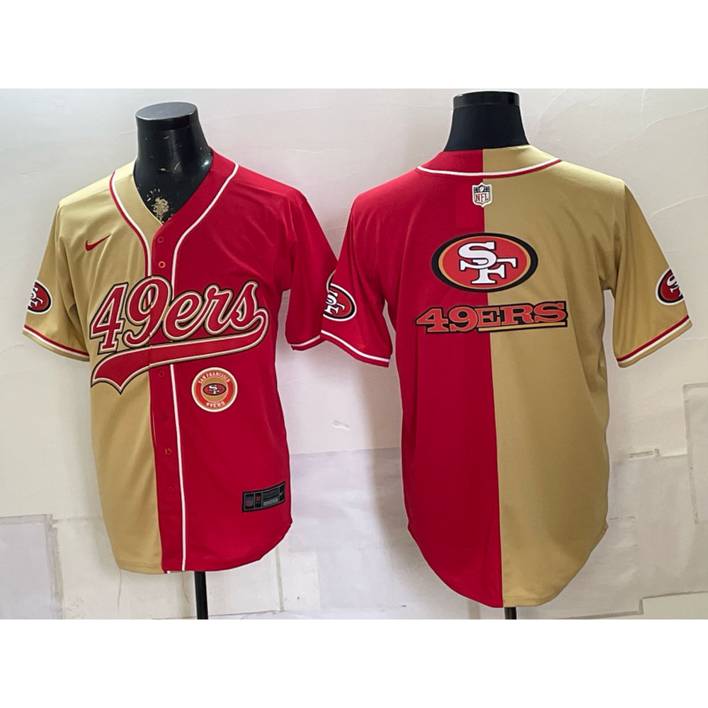 Youth San Francisco 49ers Red Split Cool Base Stitched Baseball Jersey